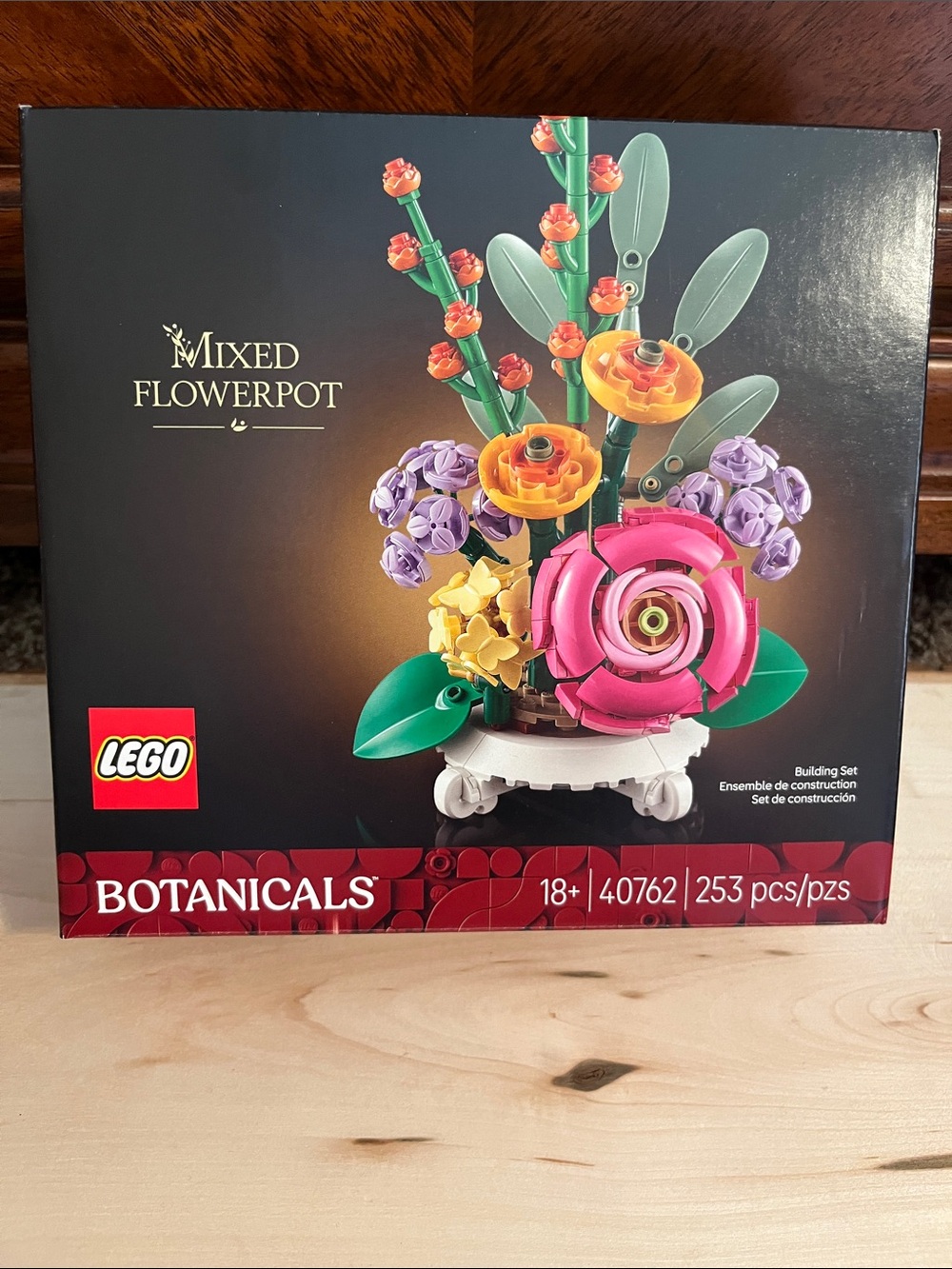 Lego Botanicals Mixed Flowerpot - Pink, Purple, Yellow, Green Floral Display